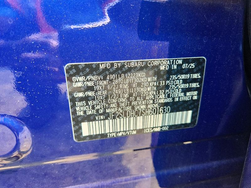 Aukcja sprzedaży 2025 Subaru Forester, vin: JF2SLDHC7SH601630, numer aukcji: 62575946