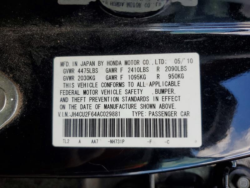 Продажа на аукционе авто 2010 Acura Tsx, vin: JH4CU2F64AC029881, номер лота: 61999776
