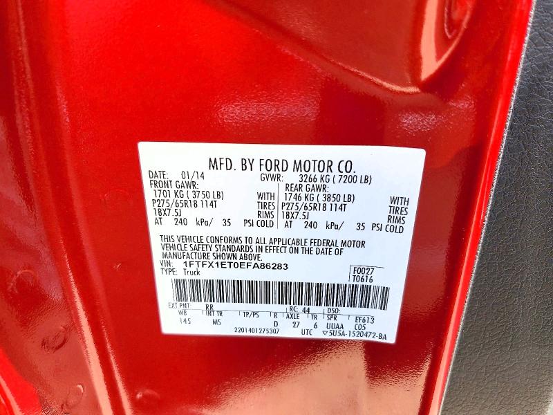 Aukcja sprzedaży 2014 Ford F150, vin: 1FTFX1ET0EFA86283, numer aukcji: 62261026