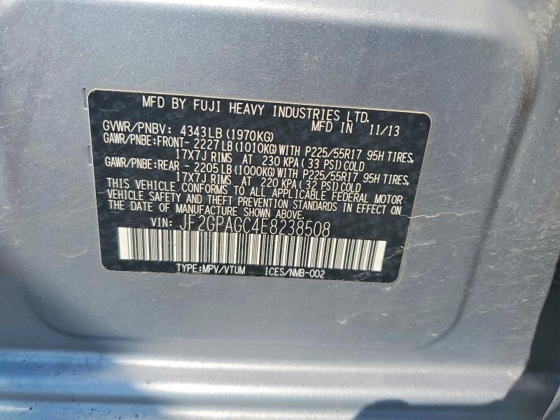 Продаж на аукціоні авто 2014 Subaru Xv Crosstrek, vin: JF2GPAGC4E8238508, номер лоту: 61642366