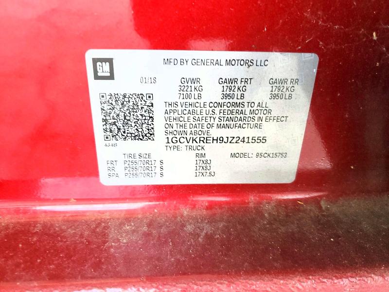 61521996 :رقم المزاد ، 1GCVKREH9JZ241555 vin ، 2018 Chevrolet Silverado مزاد بيع
