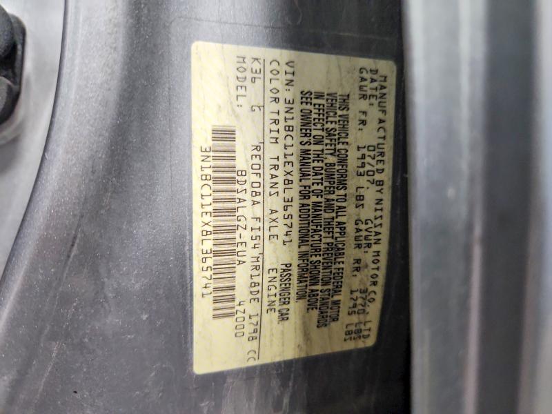 61247176 :رقم المزاد ، 3N1BC11EX8L365741 vin ، 2008 Nissan Versa مزاد بيع