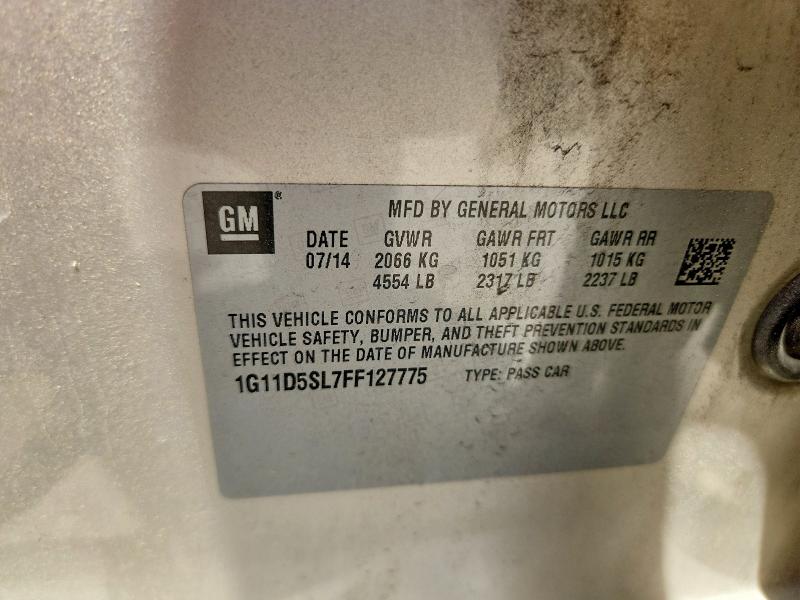 Продажа на аукционе авто 2015 Chevrolet Malibu, vin: 1G11D5SL7FF127775, номер лота: 61363896
