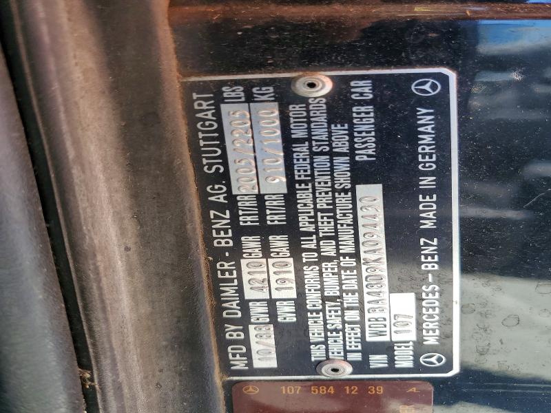 Aukcja sprzedaży 1989 Mercedes-benz 560, vin: WDBBA48D9KA094430, numer aukcji: 59287516