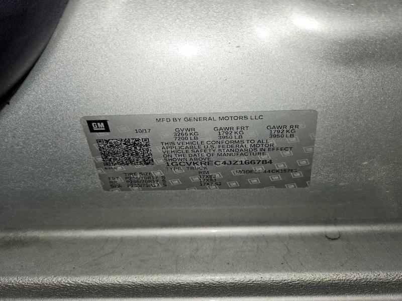 2018 Chevrolet Silverado მანქანა იყიდება აუქციონზე, vin: 1GCVKREC4JZ166784, აუქციონის ნომერი: 59220876
