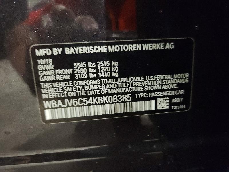 Aukcja sprzedaży 2019 Bmw 640, vin: WBAJV6C54KBK08385, numer aukcji: 61596496
