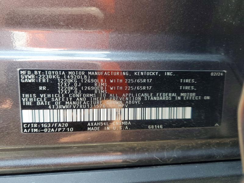 Продажа на аукционе авто 2024 Toyota Rav4 Hybrid, vin: 4T3RWRFV7RU131576, номер лота: 63245106