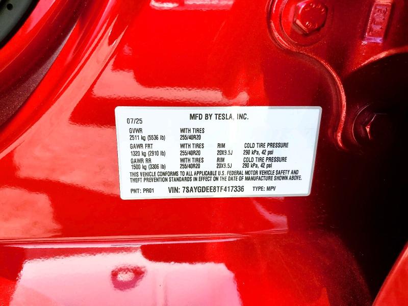 Aukcja sprzedaży 2026 Tesla Model Y, vin: 7SAYGDEE8TF417336, numer aukcji: 60066186