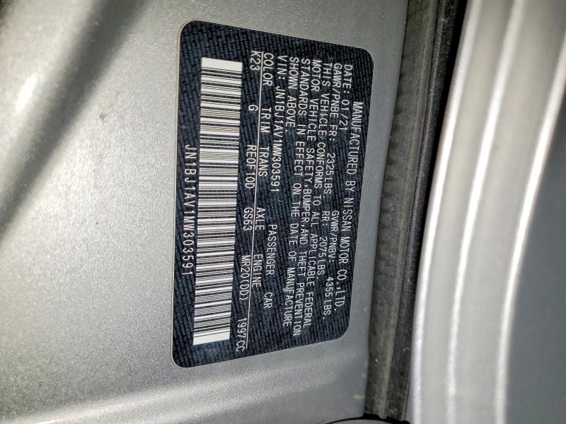 Продаж на аукціоні авто 2021 Nissan Rogue Sport, vin: JN1BJ1AV1MW303591, номер лоту: 60289296