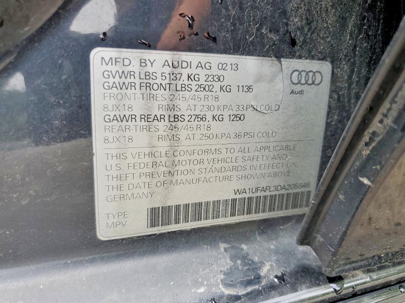 Aukcja sprzedaży 2013 Audi A4 Allroad, vin: WA1UFAFL3DA205846, numer aukcji: 61761276