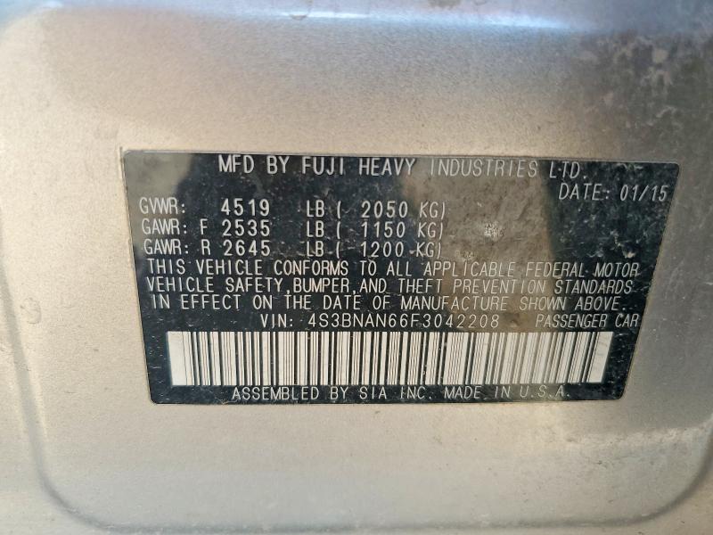 Aukcja sprzedaży 2015 Subaru Legacy, vin: 4S3BNAN66F3042208, numer aukcji: 62066676
