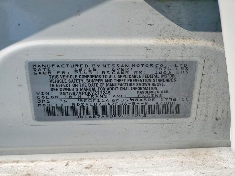 Aukcja sprzedaży 2019 Nissan Sentra, vin: 3N1AB7AP0KY277245, numer aukcji: 62502576