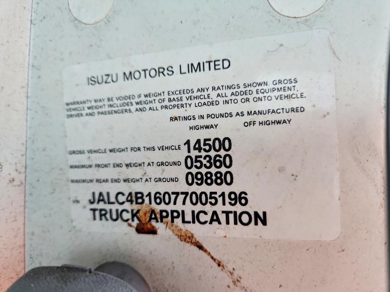 60992636 :رقم المزاد ، JALC4B16077005196 vin ، 2007 Isuzu Npr مزاد بيع