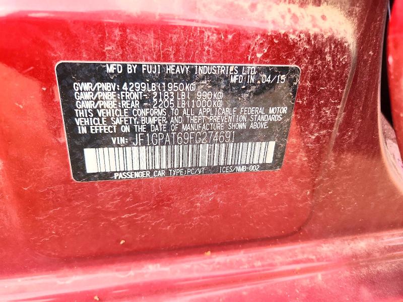 Aukcja sprzedaży 2015 Subaru Impreza, vin: JF1GPAT69FG274691, numer aukcji: 61222406