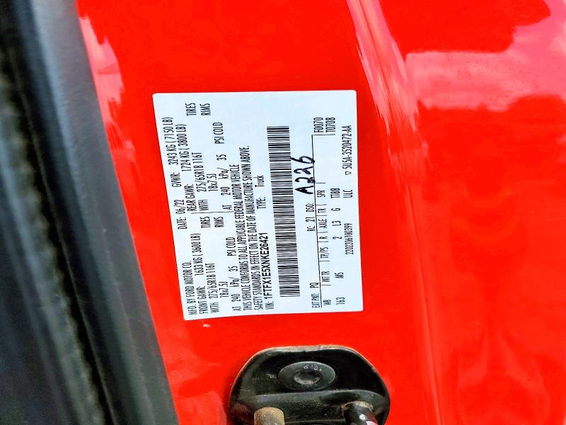 2022 Ford F150 მანქანა იყიდება აუქციონზე, vin: 1FTFX1E5XNKE26421, აუქციონის ნომერი: 61940106