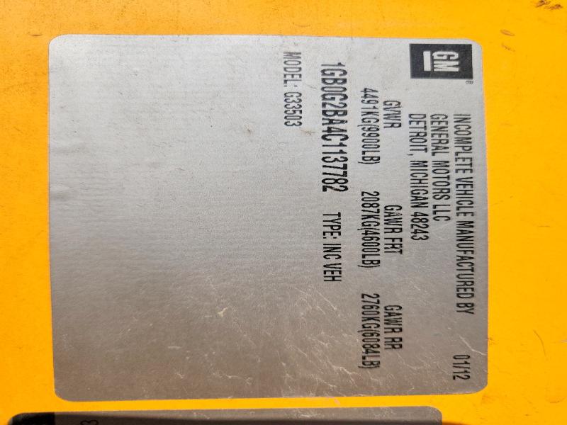 62042596 :رقم المزاد ، 1GB0G2BA4C1137782 vin ، 2012 Collins Bantam G3500 مزاد بيع