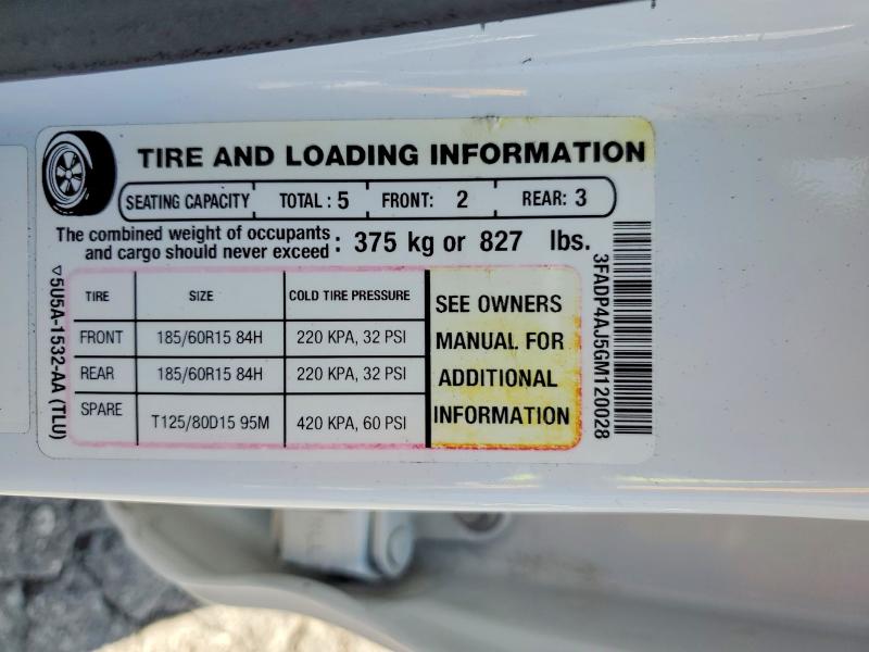 2016 Ford Fiesta მანქანა იყიდება აუქციონზე, vin: 3FADP4AJ5GM120028, აუქციონის ნომერი: 62274116