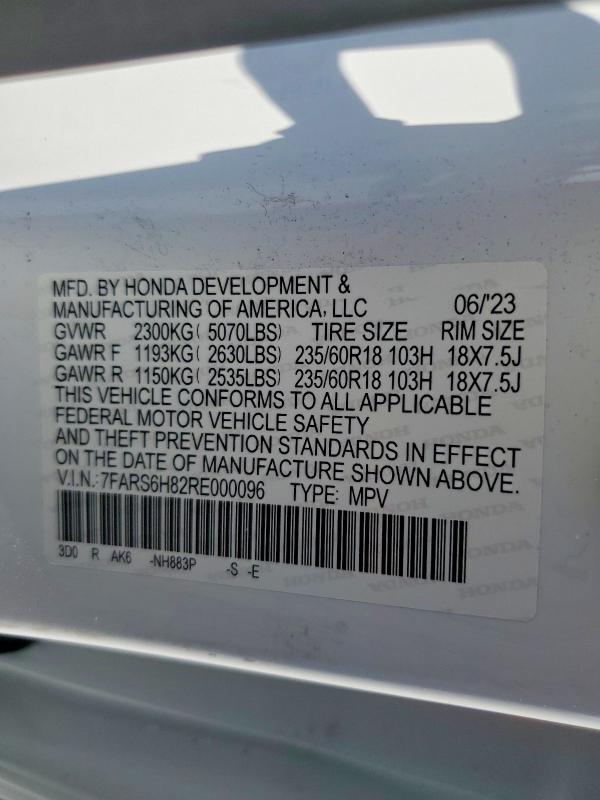Продаж на аукціоні авто 2024 Honda Cr-v, vin: 7FARS6H82RE000096, номер лоту: 61056226