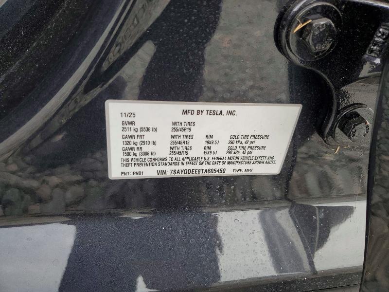 Aukcja sprzedaży 2026 Tesla Model Y, vin: 7SAYGDEE8TA605450, numer aukcji: 60812626