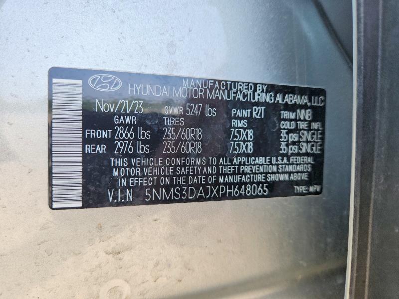 Продажа на аукционе авто 2023 Hyundai Santa Fe, vin: 5NMS3DAJXPH648065, номер лота: 58562706