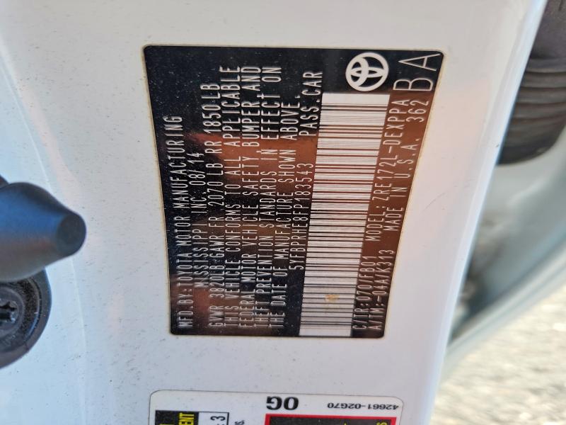 59725286 :رقم المزاد ، 5YFBPRHE8FP183543 vin ، 2015 Toyota Corolla مزاد بيع