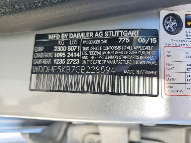 Aukcja sprzedaży 2016 Mercedes-benz E, vin: WDDHF5KB7GB228594, numer aukcji: 85604605