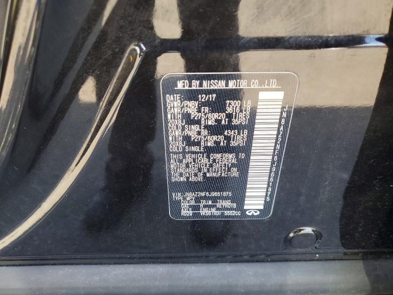 Auction sale of the 2018 Infiniti Qx80, vin: JN8AZ2NF6J9661875, lot number: 60480136