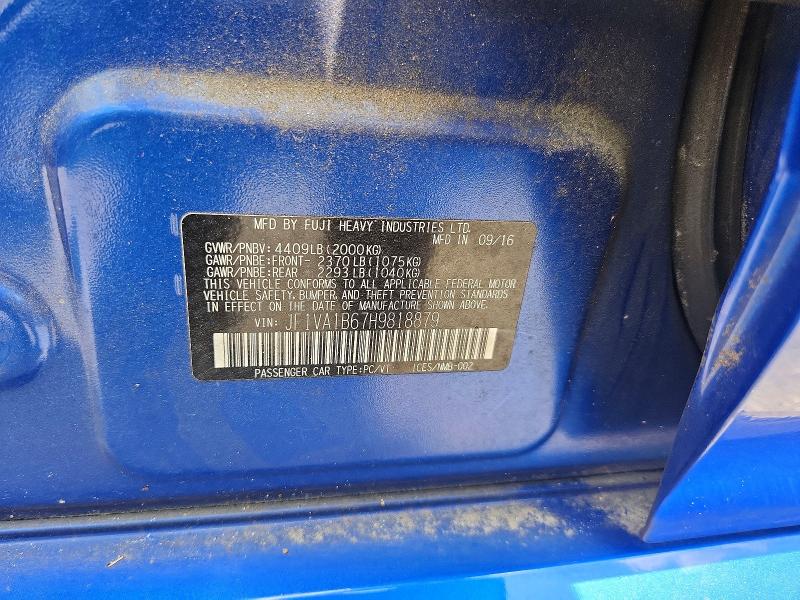 Продажа на аукционе авто 2017 Subaru Wrx, vin: JF1VA1B67H9818879, номер лота: 63011956