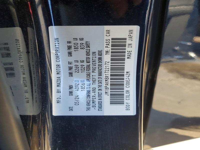 61909776 :رقم المزاد ، JM1BPAKM8R1722172 vin ، 2024 Mazda 3 مزاد بيع