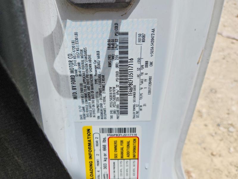 Aukcja sprzedaży 2018 Ford Mustang, vin: 1FA6P8CF1J5117116, numer aukcji: 61578426