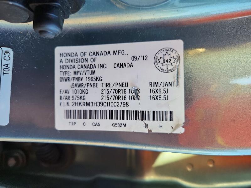 Продаж на аукціоні авто 2012 Honda Cr-v, vin: 2HKRM3H39CH002798, номер лоту: 61979096