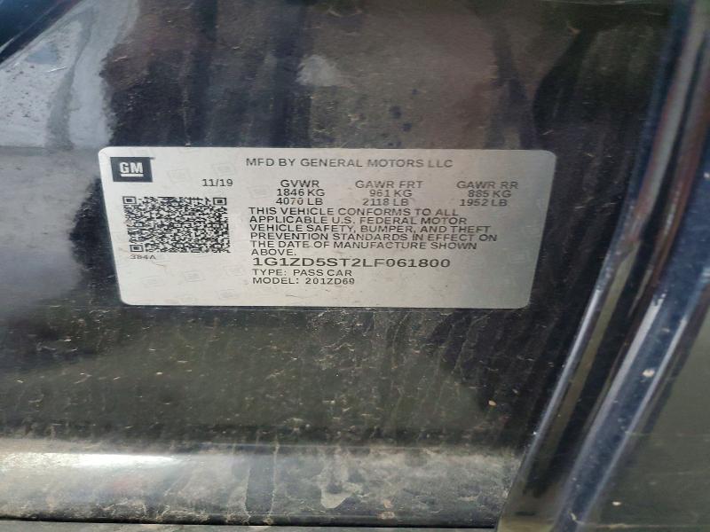 Продаж на аукціоні авто 2020 Chevrolet Malibu, vin: 1G1ZD5ST2LF061800, номер лоту: 60453906