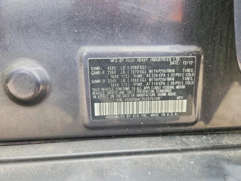 Aukcja sprzedaży 2013 Subaru Outback, vin: 4S4BRBAC2D3270348, numer aukcji: 60629076