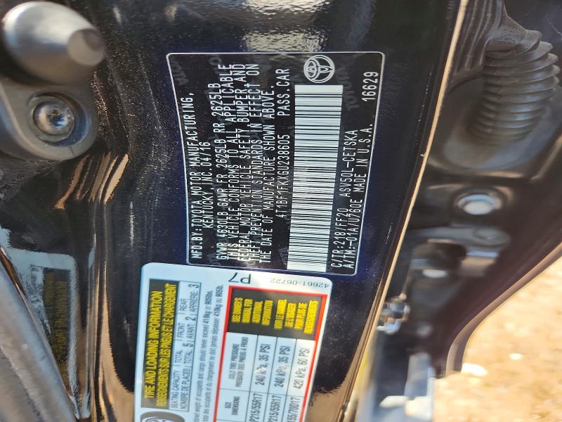 Aukcja sprzedaży 2016 Toyota Camry, vin: 4T1BF1FKXGU238605, numer aukcji: 59136566