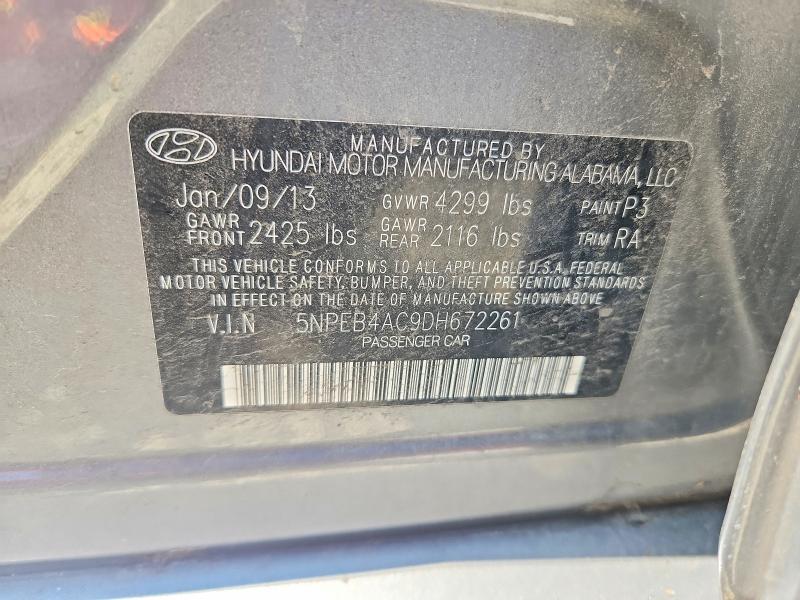 Продаж на аукціоні авто 2013 Hyundai Sonata, vin: 5NPEB4AC9DH672261, номер лоту: 62666546