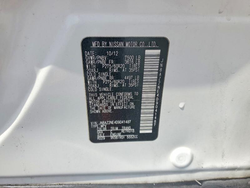 Продаж на аукціоні авто 2013 Infiniti Qx56, vin: JN8AZ2NE4D9041487, номер лоту: 62514496