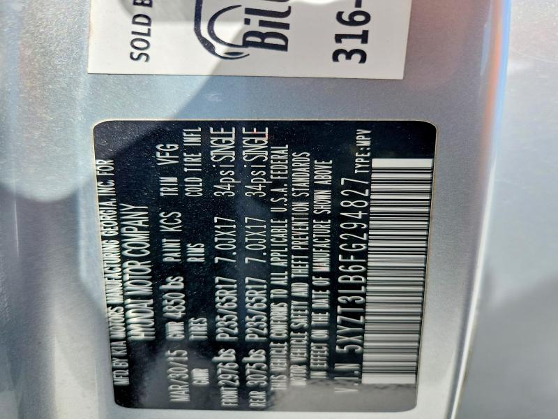 60580026 :رقم المزاد ، 5XYZT3LB6FG294827 vin ، 2015 Hyundai Santa Fe Sport مزاد بيع