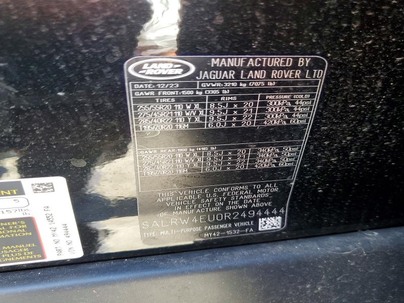 Aukcja sprzedaży 2024 Land Rover Discovery, vin: SALRW4EU0R2494444, numer aukcji: 59863076