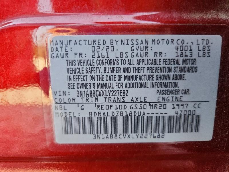 Продаж на аукціоні авто 2020 Nissan Sentra, vin: 3N1AB8CVXLY227682, номер лоту: 60690806