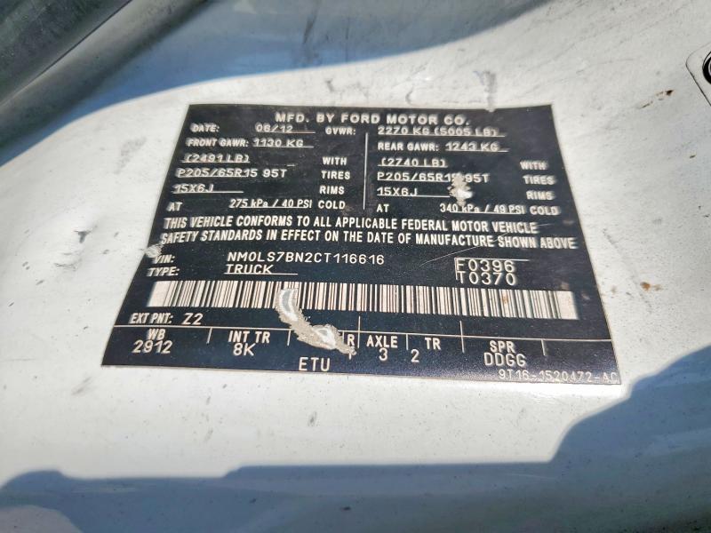 Продаж на аукціоні авто 2012 Ford Transit Connect, vin: NM0LS7BN2CT116616, номер лоту: 59395256