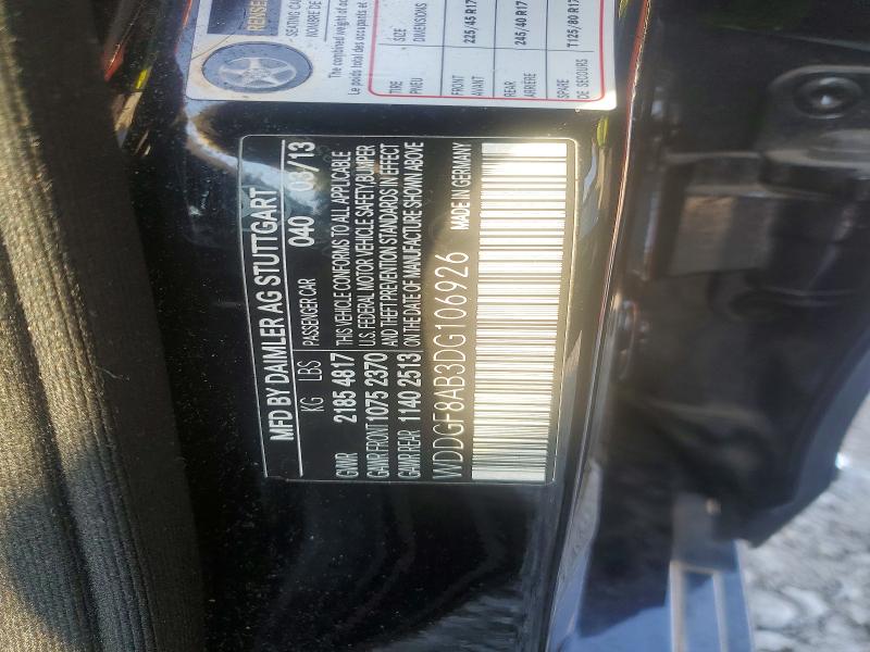 2013 Mercedes-benz C მანქანა იყიდება აუქციონზე, vin: WDDGF8AB3DG106926, აუქციონის ნომერი: 62843956