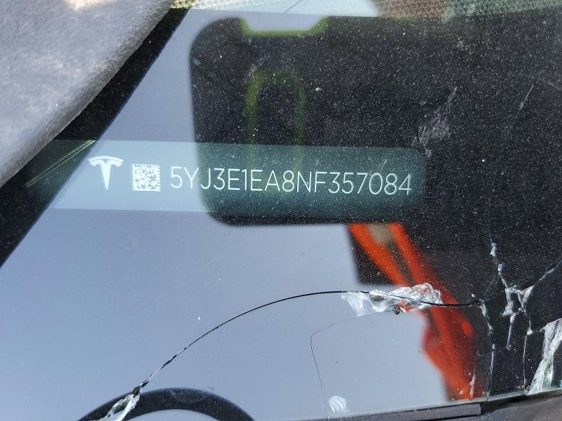 Продаж на аукціоні авто 2022 Tesla Model 3, vin: 5YJ3E1EA8NF357084, номер лоту: 61703656