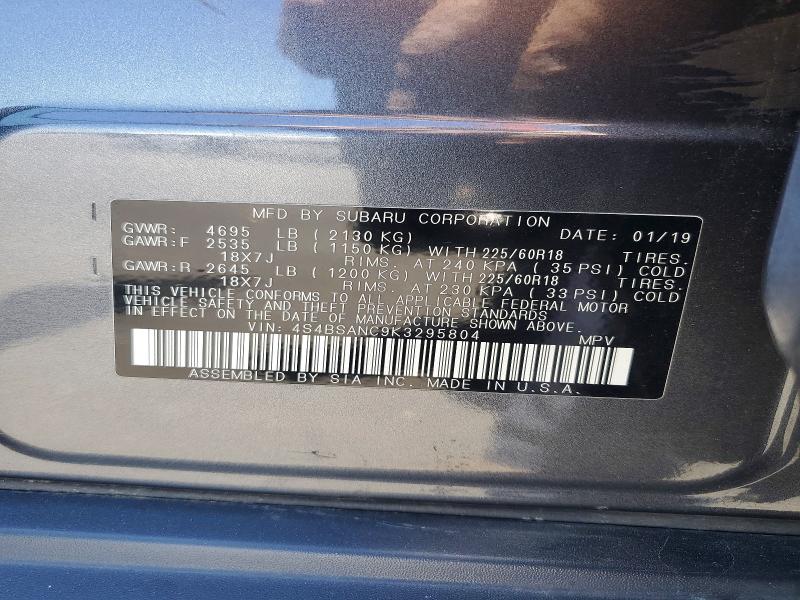 Продажа на аукционе авто 2019 Subaru Outback, vin: 4S4BSANC9K3295804, номер лота: 59737666