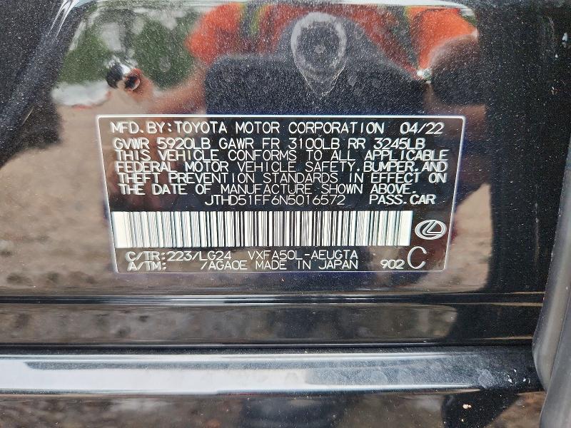 Aukcja sprzedaży 2022 Lexus Ls 500, vin: JTHD51FF6N5016572, numer aukcji: 61018936