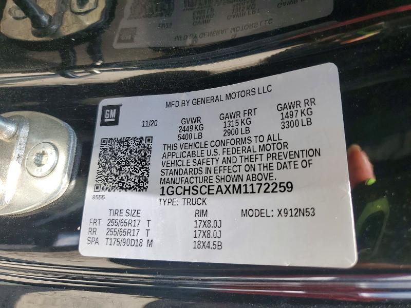 Aukcja sprzedaży 2021 Chevrolet Colorado, vin: 1GCHSCEAXM1172259, numer aukcji: 56681626