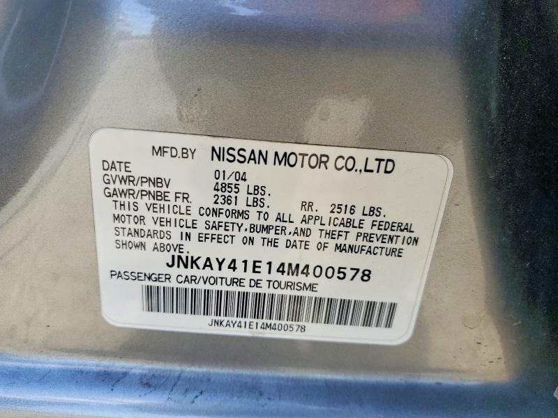 62485826 :رقم المزاد ، JNKAY41E14M400578 vin ، 2004 Infiniti M45 مزاد بيع
