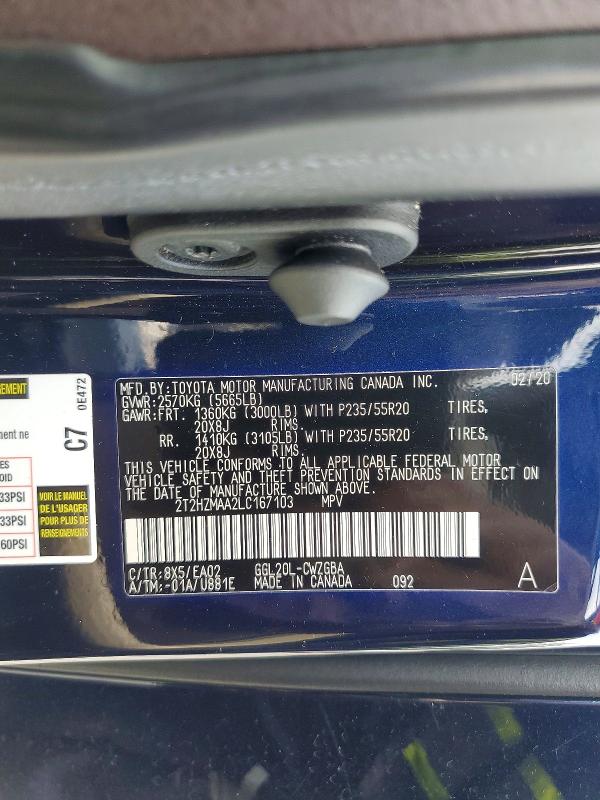 Продаж на аукціоні авто 2020 Lexus Rx, vin: 2T2HZMAA2LC167103, номер лоту: 62418576