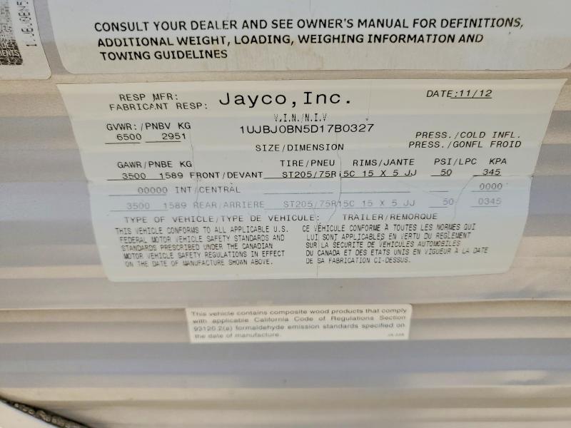 Aukcja sprzedaży 2013 Jayco Jay Flight Swift 264bh, vin: 1UJBJ0BN5D17B0327, numer aukcji: 58616976