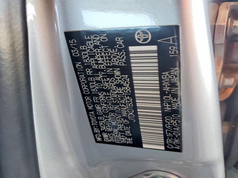 2015 Toyota Prius C მანქანა იყიდება აუქციონზე, vin: JTDKDTB32F1584524, აუქციონის ნომერი: 61739426