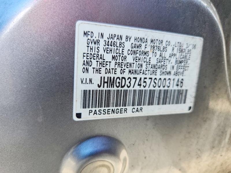 Продаж на аукціоні авто 2007 Honda Fit, vin: JHMGD37457S003146, номер лоту: 63122786